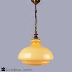 Landelijke hanglamp geel melkglas, -, Glas, -, Ophalen of Verzenden