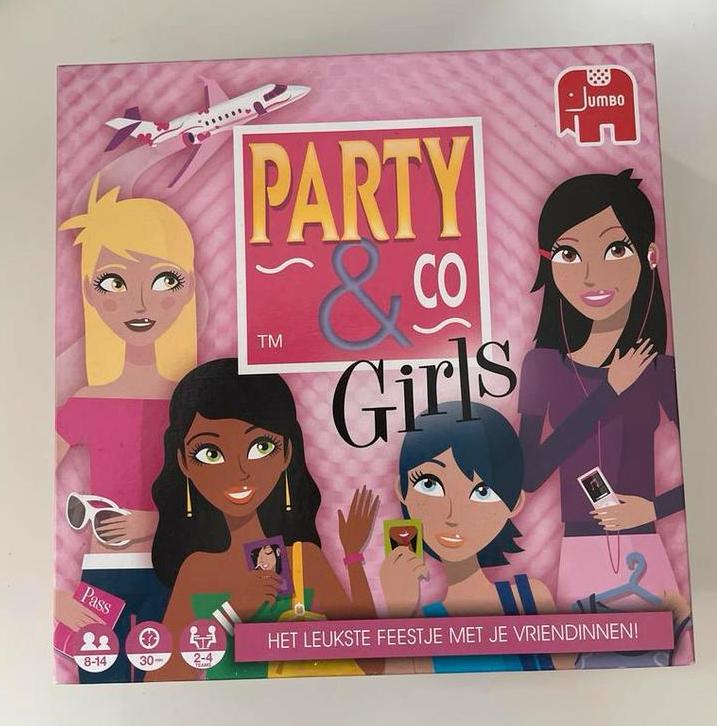 Party & Co Girls - Gezelschapsspel, Hobby en Vrije tijd, Gezelschapsspellen | Bordspellen, Zo goed als nieuw, Drie of vier spelers
