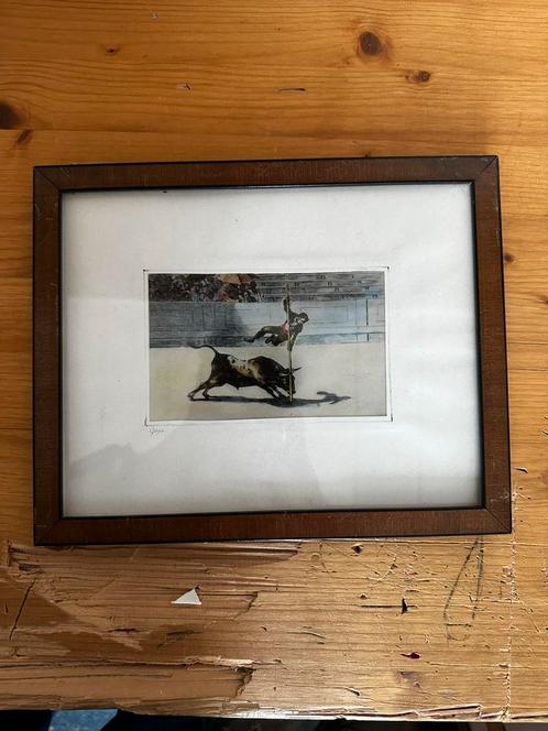 Reproductie naar Goya - stierenvechtscène (La Tauromaquia), Antiek en Kunst, Kunst | Etsen en Gravures, Ophalen of Verzenden