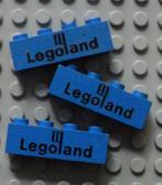 3010p30 (2) 3x blue Brick 1 x 4 with Black Legoland Logo Pat, Ophalen of Verzenden, Gebruikt