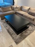 Richmond Oakura Eikenhout Salontafel Zwart, Huis en Inrichting, Tafels | Salontafels, Ophalen, 100 tot 150 cm, Eikenhout, 50 tot 100 cm
