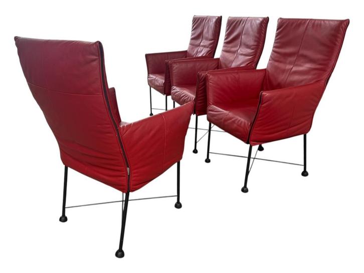 4x montis chaplin stoelen, Huis en Inrichting, Stoelen, Zo goed als nieuw, Leer, Blauw, Ophalen of Verzenden