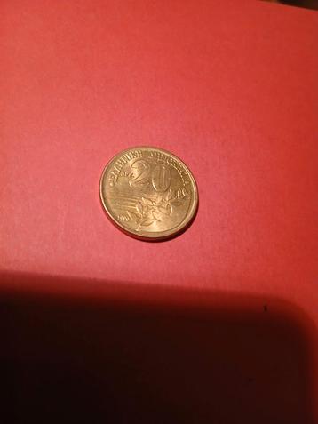 Griekse munt van 20 drachmen uit 1990 beschikbaar voor biedingen
