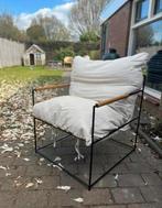 Zara Home stalen stoel met linnen kussen, Huis en Inrichting, Ophalen of Verzenden, Zo goed als nieuw, Wit, Eén