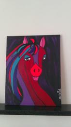 Schilderij paard/ acrylverf /handgemaakt/kleurrijk., Ophalen