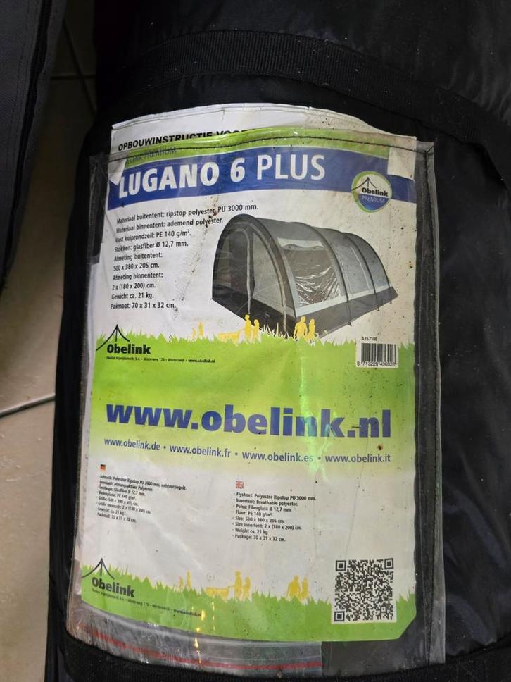 Obelink Lugano 6 Plus Tent, Caravans en Kamperen, Tenten, meer dan 6, Gebruikt, Ophalen