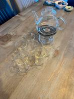 Theepot type  jena 1 liter, met glazen, Huis en Inrichting, Keuken | Servies, Ophalen, Glas, Overige stijlen, Overige typen