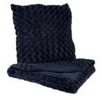 Sier kussen en plaid set, Ophalen, Nieuw, Blauw, Vierkant