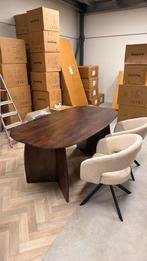 Japandi tafel deens ovaal met maanpoot walnoot 180 200 220, Huis en Inrichting, Tafels | Eettafels, 100 tot 150 cm, Ophalen of Verzenden