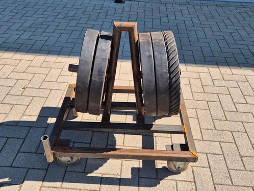 Transportwagen met gewichten, Sport en Fitness, Fitnessmaterialen, Gebruikt, Ophalen