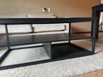 Salontafel, antraciet hout metalen tafel., Huis en Inrichting, Tafels | Salontafels, Ophalen, Gebruikt, 100 tot 150 cm, 50 tot 100 cm