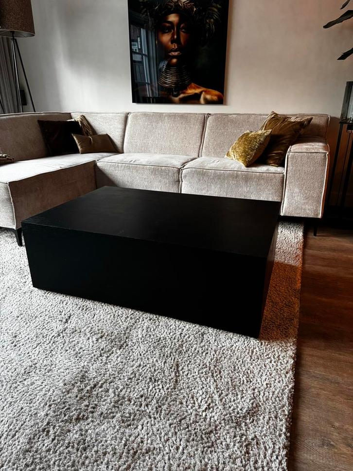 Strakke zwarte salontafel - 120x80x40 cm, Huis en Inrichting, Tafels | Salontafels, Zo goed als nieuw, Minder dan 50 cm, 100 tot 150 cm
