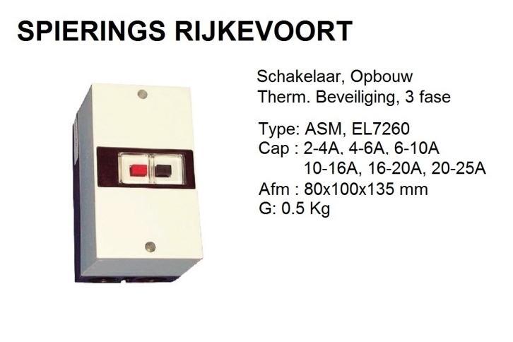 schakelaar motorbeveiliging 2 tot 25 A 380V Spierings pkz, Doe-het-zelf en Verbouw, Gereedschap | Machine-onderdelen en Toebehoren