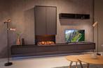 NIEUW Zwarte massief eikenhouten wandkast AURORA met sfeerha, Ophalen, 200 cm of meer, Eikenhout, 25 tot 50 cm
