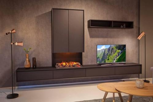 NIEUW Zwarte massief eikenhouten wandkast AURORA met sfeerha, Huis en Inrichting, Kasten | Wandmeubels, Nieuw, 200 cm of meer