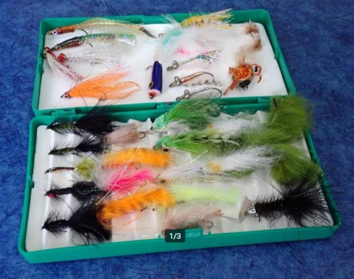 Vliegendoos met streamers en lures, Watersport en Boten, Hengelsport | Vliegvissen, Zo goed als nieuw, Overige typen, Ophalen