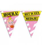 Vlaggenlijn hoera het is een meisje (17590), Versiering, Info@all4funbaarlo.nl, A, Nieuw