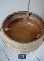 Leuke Hangpot met touw, Vest keramiek., Tuin en Terras, Bloempotten, Rond, Ophalen of Verzenden, Aardewerk, Binnen