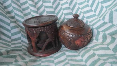 Potje/deksel of doos onderzetters, W-Afrika, handwerk p/p/st, Antiek en Kunst, Kunst | Niet-Westerse kunst, Verzenden