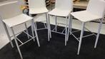 witte barkrukken 4x, 4 krukken, Ophalen, Gebruikt, 60 tot 90 cm