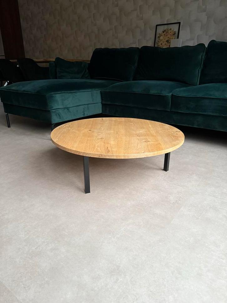 Massief Eiken Salon Tafel - Handgemaakt, Huis en Inrichting, Tafels | Salontafels, Zo goed als nieuw, Minder dan 50 cm, 50 tot 100 cm
