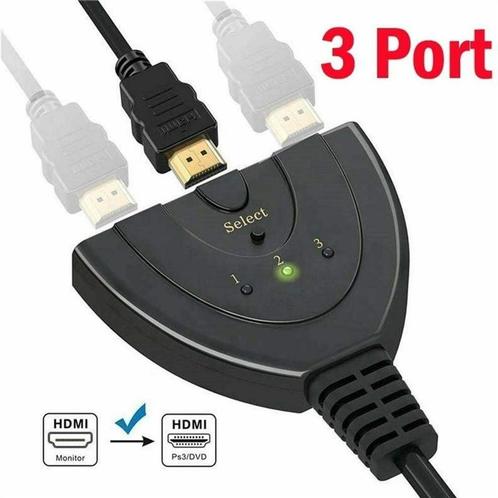 HDMI 3in1 Splitter Full HD 1080P, Muziek en Instrumenten, Kabels en Stekkers, Nieuw, Apparatuur, Ophalen of Verzenden