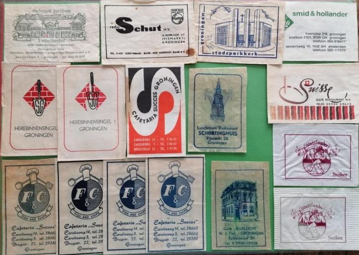 Groningen gesorteerd op S 910, Verzamelen, Suikerzakjes, Verzenden