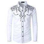 Cowboy overhemd 2 / wit western heren mannen linedance, Kleding | Heren, Overhemden, Verzenden, Nieuw, Wit