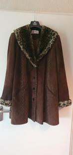 Suède/bont jas.maat L/ XL., Kleding | Dames, Ophalen of Verzenden, Zo goed als nieuw, Maat 46/48 (XL) of groter, Bruin