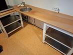 Keukenblok met spoelbak en vrijstaande inductiekookplaat, Huis en Inrichting, Keuken | Keukenelementen, Ophalen, 200 cm of meer