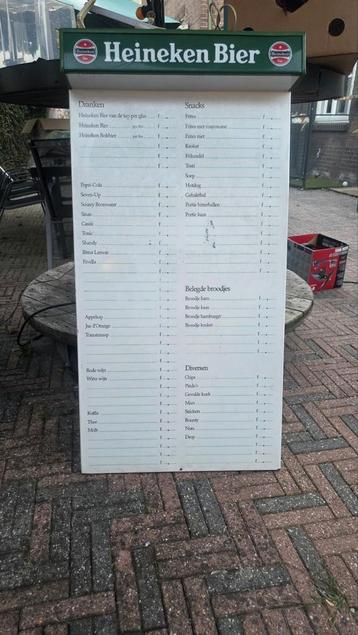Oude Heineken groot prijzen bord, ijzer. beschikbaar voor biedingen