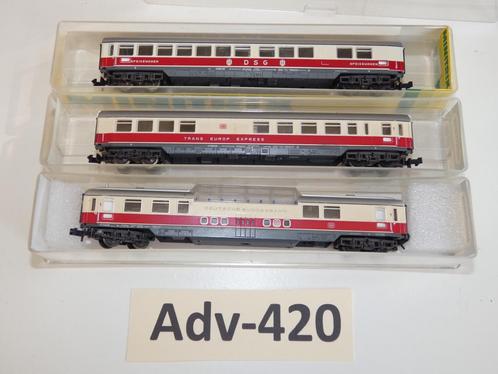 Adv420 N Spoor TEE -Personenwagons 3017/18/19 Minitrix, Hobby en Vrije tijd, Modeltreinen | N-Spoor, Zo goed als nieuw, Wagon