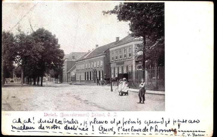 Driel (Gld.), Bommelerwaard, Delkant Oostzijde, gelopen 1901, Verzamelen, Ansichtkaarten | Nederland, Gelopen, Gelderland, Voor 1920