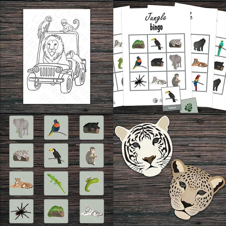 Jungle kinderfeestje activiteiten – Basis – Printables, Kinderen en Baby's, Overige Kinderen en Baby's, Nieuw, Verzenden
