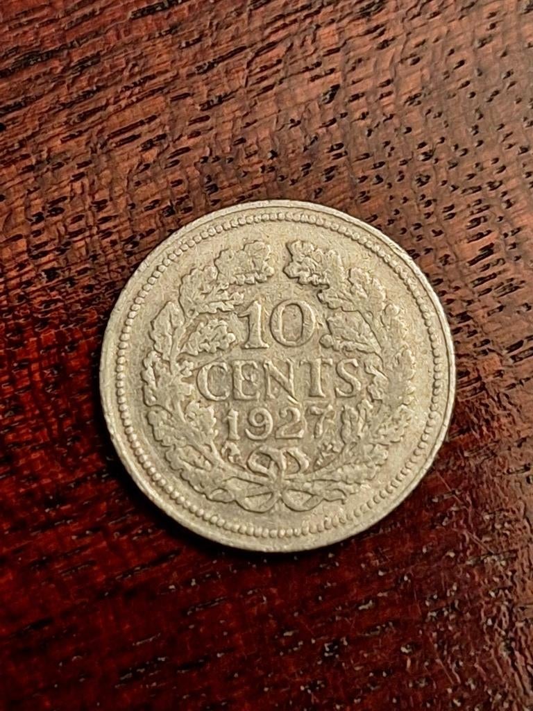 munt Nederland 10 cent 1927 zilver, Postzegels en Munten, Munten | Nederland, Zilver, Ophalen of Verzenden, 10 cent, Koningin Wilhelmina