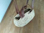 Rieten riet gevlochten handtas schoudertas hand schouder tas, Ophalen of Verzenden, Gebruikt, Beige, Schoudertasje