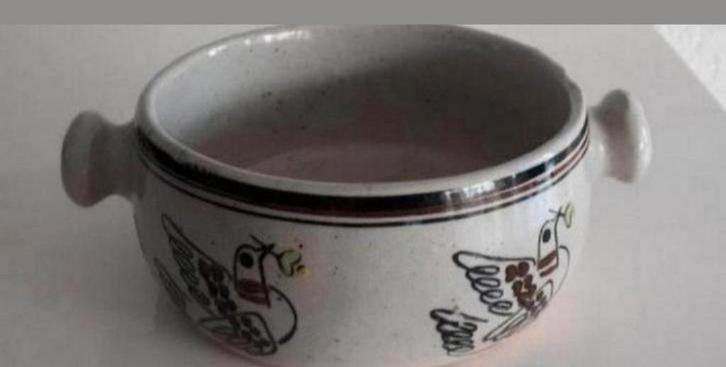 Vintage soepkom Vogels, Huis en Inrichting, Keuken | Servies, Zo goed als nieuw, Kop(pen) en/of Schotel(s), Overige stijlen, Ophalen of Verzenden