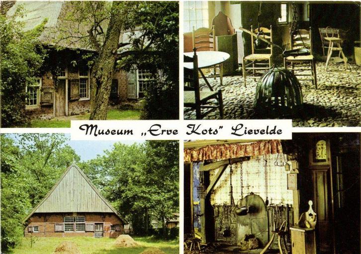 Museum Erve Kots Lievelde - 4 afb - 1991 gelopen, Verzamelen, Ansichtkaarten | Nederland, Gelopen, Noord-Brabant, Voor 1920, Ophalen of Verzenden
