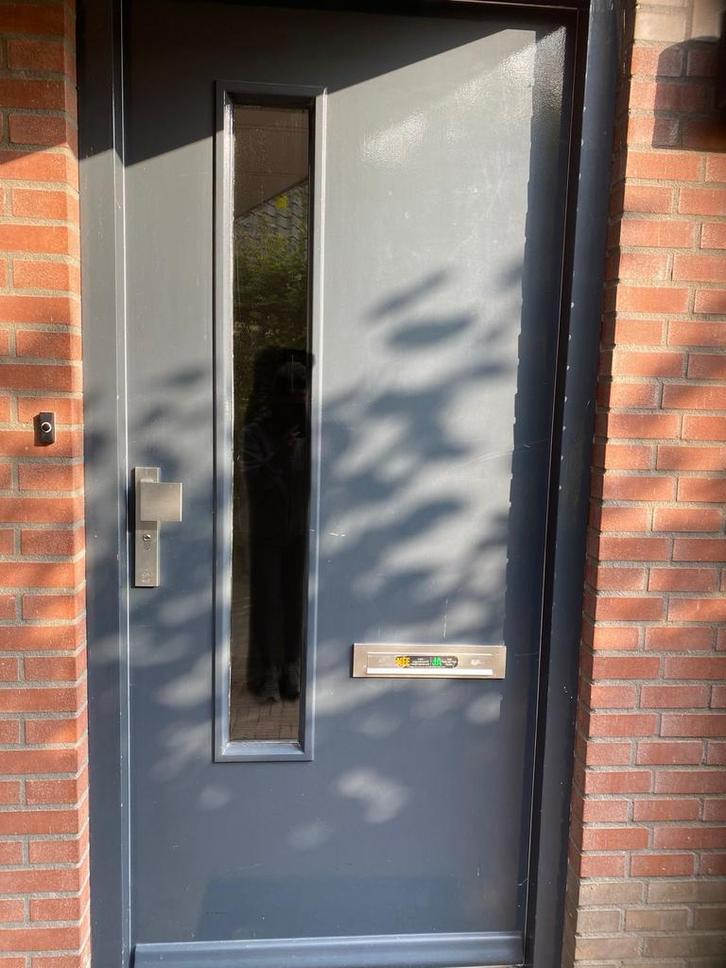 Mooie Voordeur met Glas, Doe-het-zelf en Verbouw, Deuren en Horren, Gebruikt, Buitendeur, 200 tot 215 cm, 80 tot 100 cm, Glas