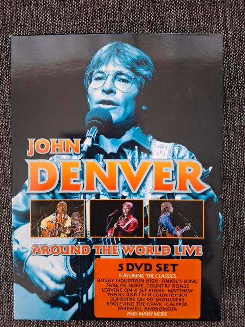 John Denver Around the world Live 5 dvd box, Cd's en Dvd's, Cd's | Wereldmuziek, Zo goed als nieuw, Ophalen of Verzenden