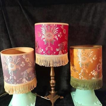 Unieke schemerlamp vintage boudoir stijl roze lila satijn beschikbaar voor biedingen