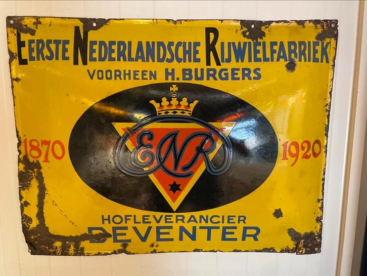 ENR emaille reclame bord, Verzamelen, Merken en Reclamevoorwerpen, Gebruikt, Reclamebord, Ophalen
