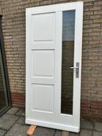 Hardhouten deur met dubbel glas, Doe-het-zelf en Verbouw, Kozijnen en Schuifpuien, Deurkozijn, Zo goed als nieuw, 150 tot 225 cm