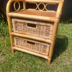 Rotan rieten ladekastje nachtkastje halkast tafeltje me lade, Huis en Inrichting, Kasten | Ladekasten, Ophalen, Minder dan 50 cm
