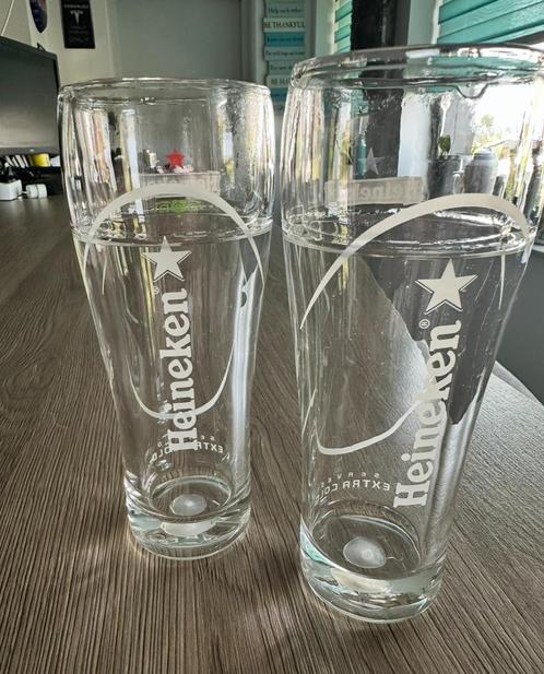 Heineken Extra Cold Bierglazen - Set van 2, Verzamelen, Glas en Borrelglaasjes, Gebruikt, Bierglas, Ophalen of Verzenden