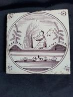 2  mooie  gave antieke  bijbelse  mangaan   tegels, Antiek en Kunst, Antiek | Wandborden en Tegels, Ophalen of Verzenden