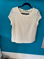 Dames shirt maat 38 40 Beige satijn met kant aan de voorkant, Ophalen of Verzenden