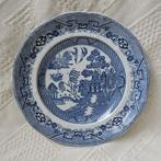 Bord Staffordshire blauw wit porselein 25,5 cm Adams & Sons, Antiek en Kunst, Antiek | Servies los, Ophalen of Verzenden