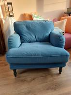 Ikea Stocksund fauteuil blauw, Huis en Inrichting, Fauteuils, 75 tot 100 cm, Kunststof, Gebruikt, 75 tot 100 cm