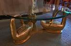 Unieke salontafel met gouden houten zwanen onderstel 118 cm, Antiek en Kunst, Ophalen